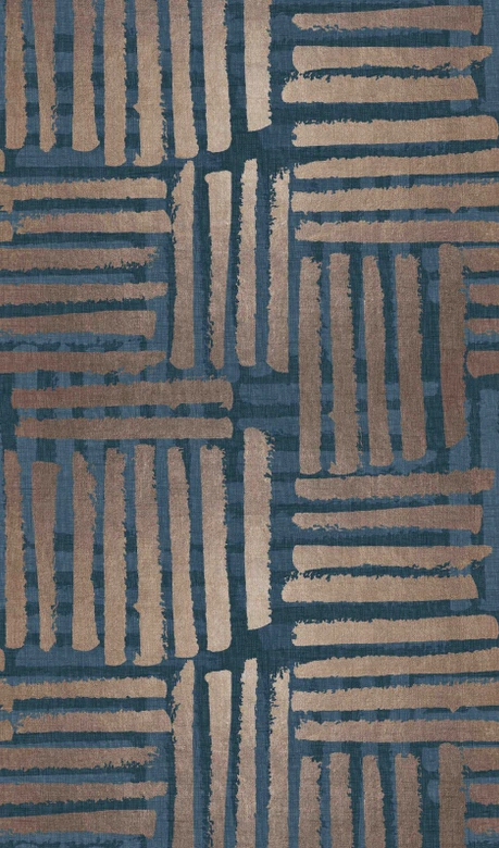 Fototapete Motivtapete Grafisches Streifen Muster in Blau und Beige mit Struktur 2,7 x 1,59 m 
