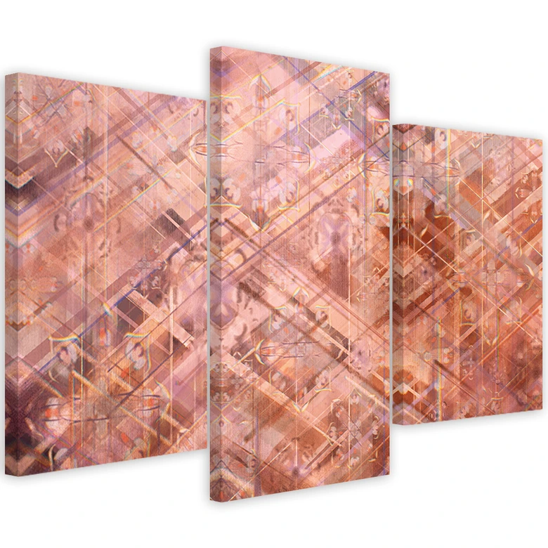 Leinwandbild 3 teilig, Abstrakte geometrische Formen 