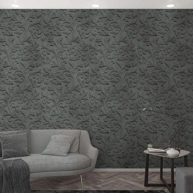 Fototapete mit Damask Motiv Anthrazit ,Ornamental 2,70 x 1,59 m 