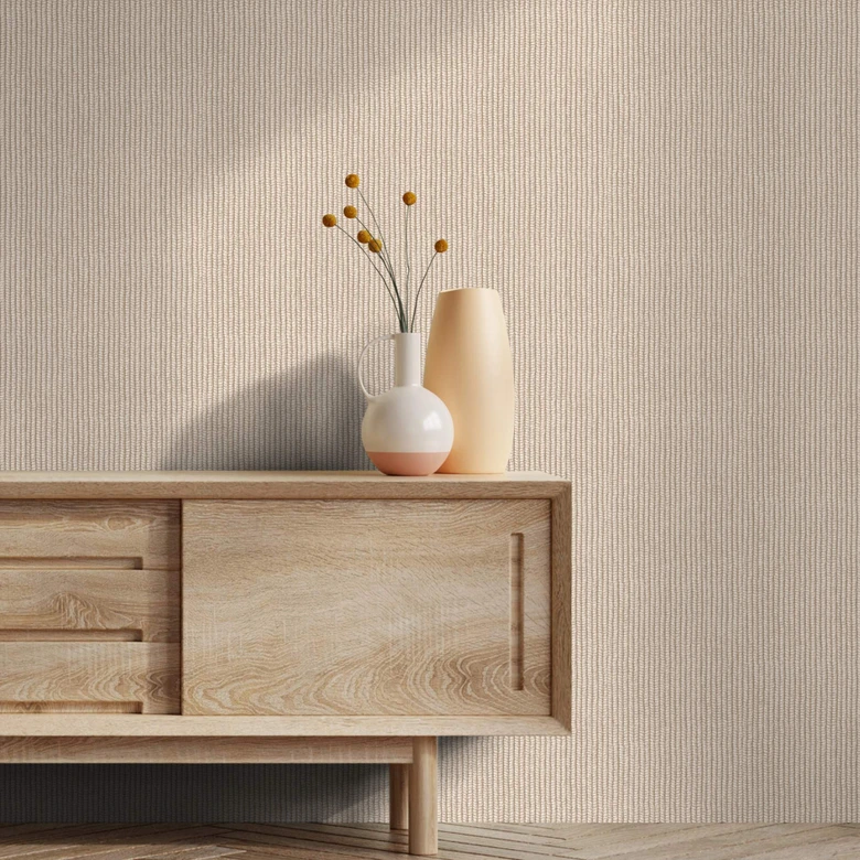 grafisk tapet, non-woven tapet Flora beige 