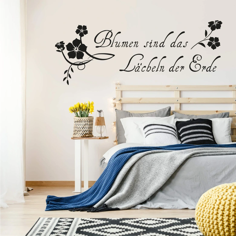 Wandtattoo Blumen sind das Lächeln der Erde 
