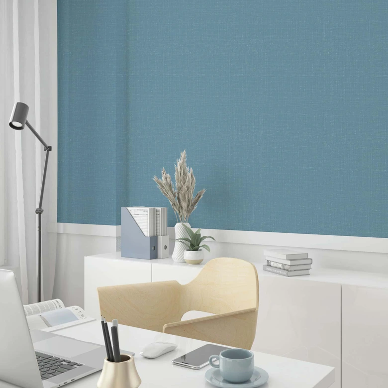 Vliestapete Uni Struktur Modern in Blau 