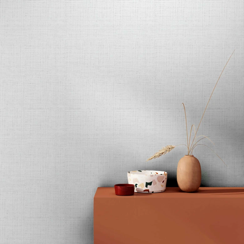 Tapeta z włókniny o nowoczesnej fakturze w kolorze białym 