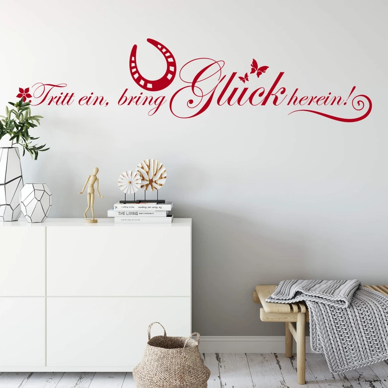 Wandtattoo Tritt ein bring Glück herein 1 