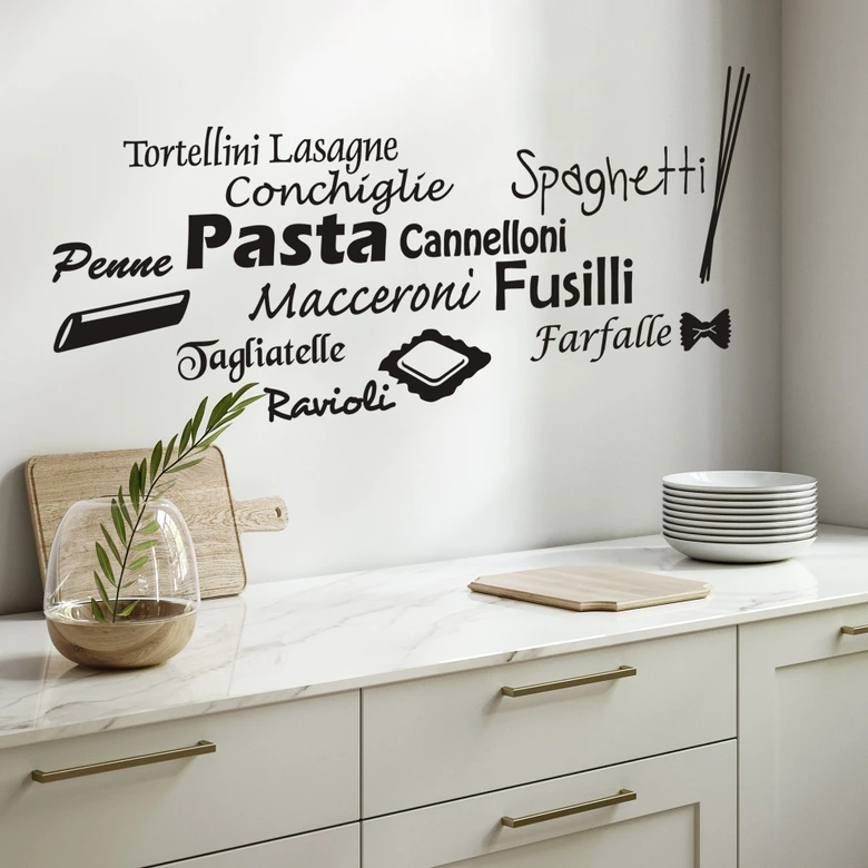 Wandtattoo Pastasorten 