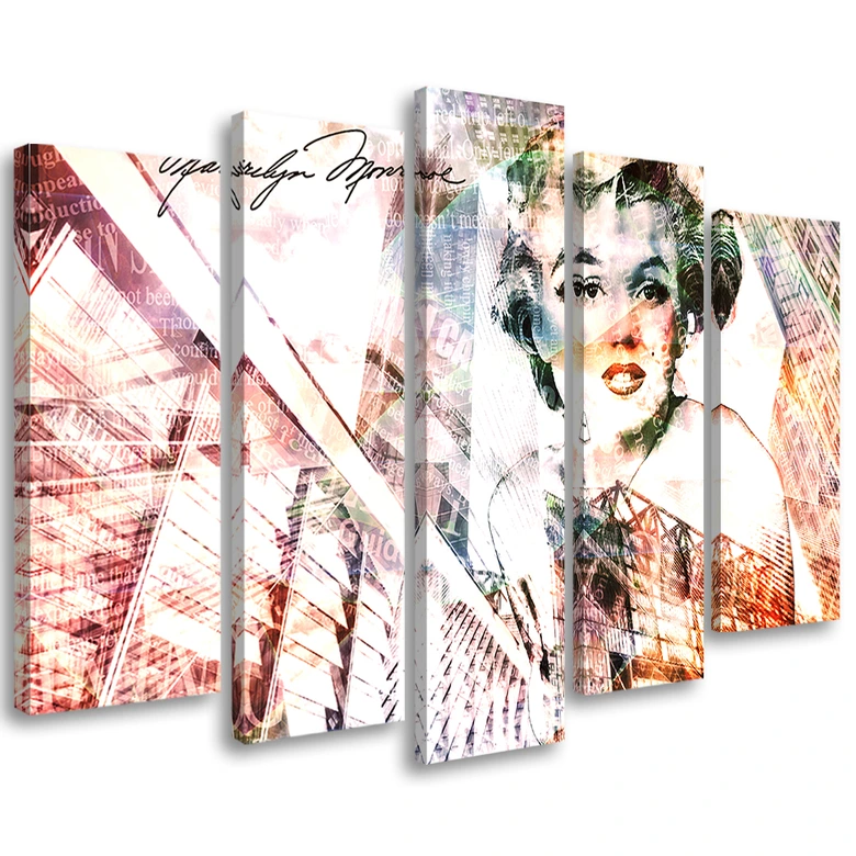 Leinwandbild 5 teilig, Marilyn Monroe 