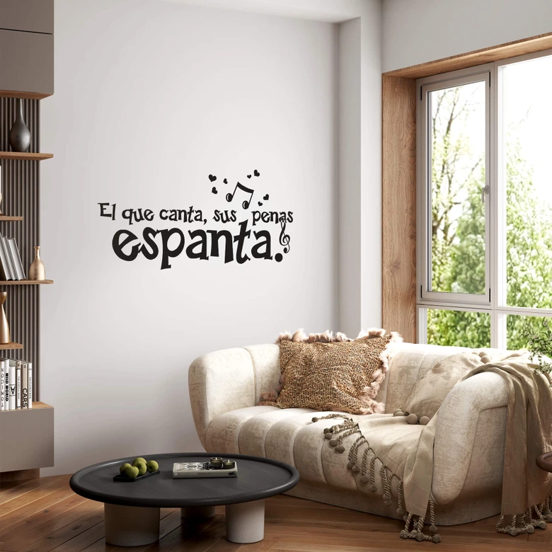 Wandtattoo El que canta, sus penas espanta 