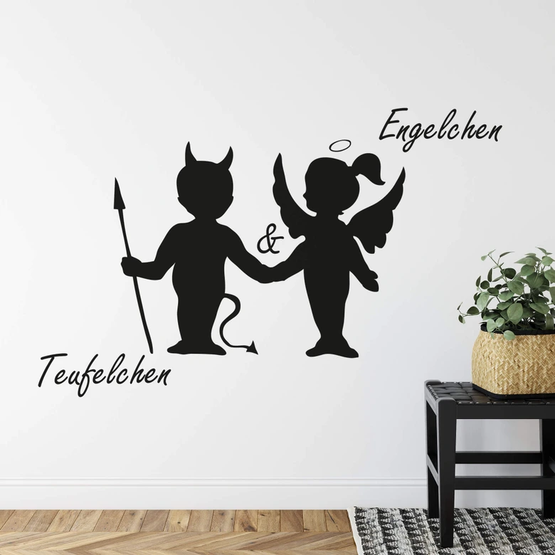 Wandtattoo Engelchen & Teufelchen 2 