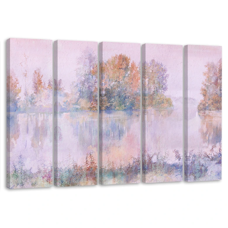 Leinwandbild 5 teilig, Seeblick 