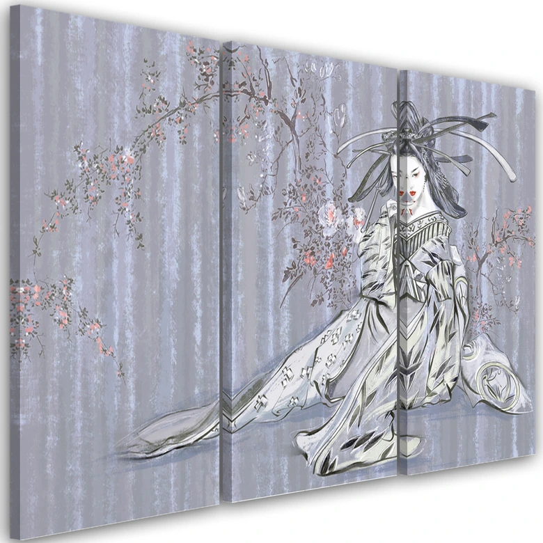 3-delige canvas print, traditionele Japanse Geisha 