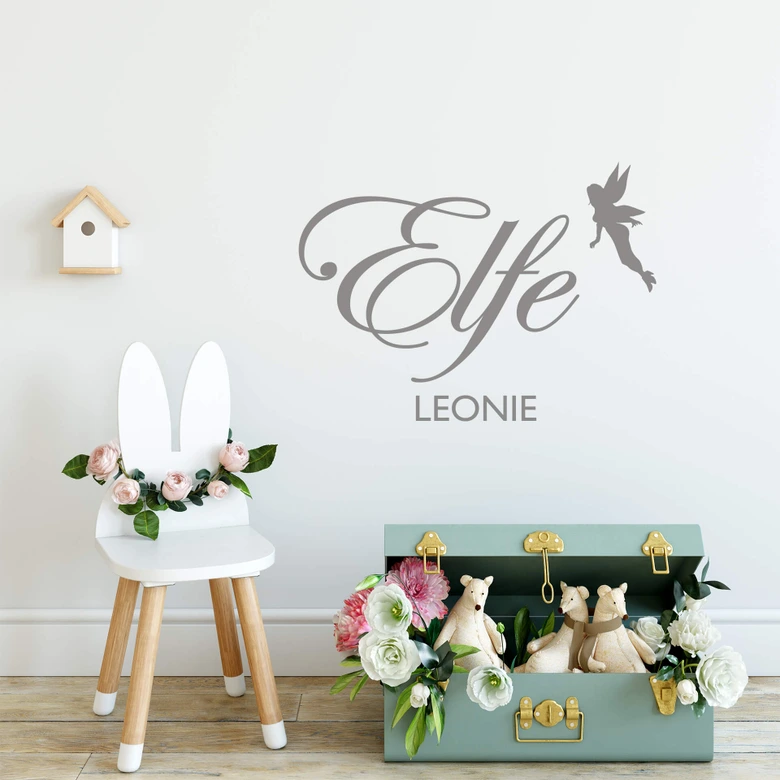 Sticker mural + Prénom Elfe 