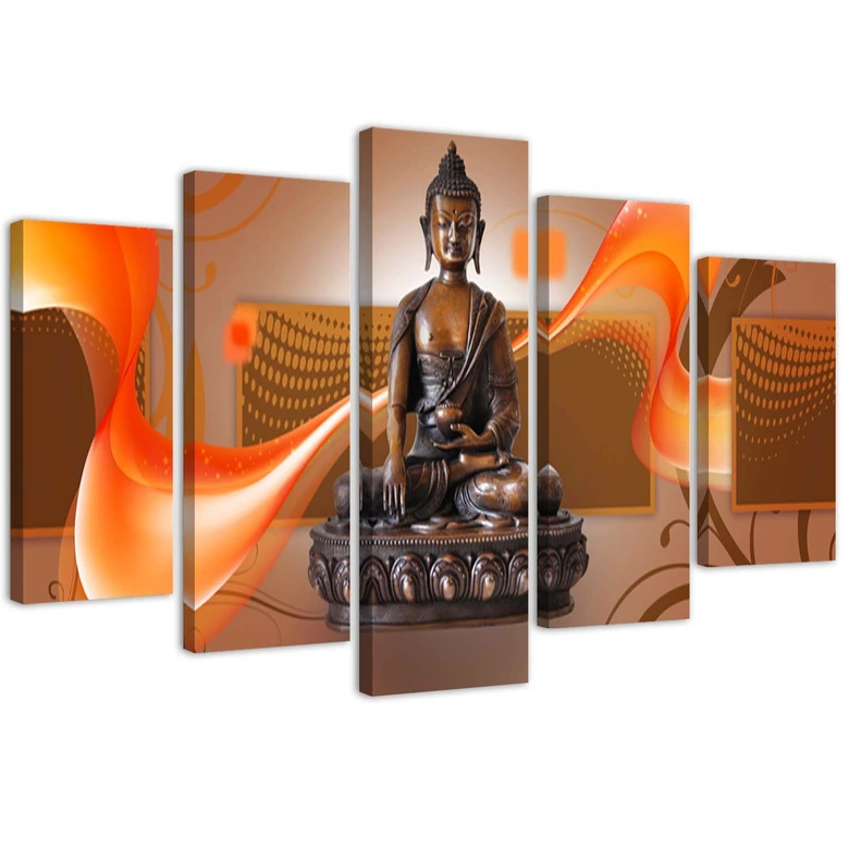 Leinwandbild 5 teilig, Buddha Abstrakt 