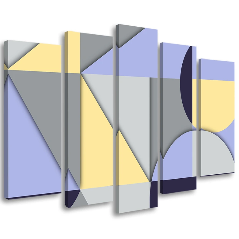 Leinwandbild 5 teilig, Geometrische Abstraktionsformen 