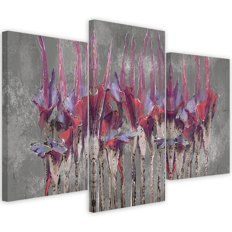 Leinwandbild 3 teilig, Pflanzen Blumen Simnitło 