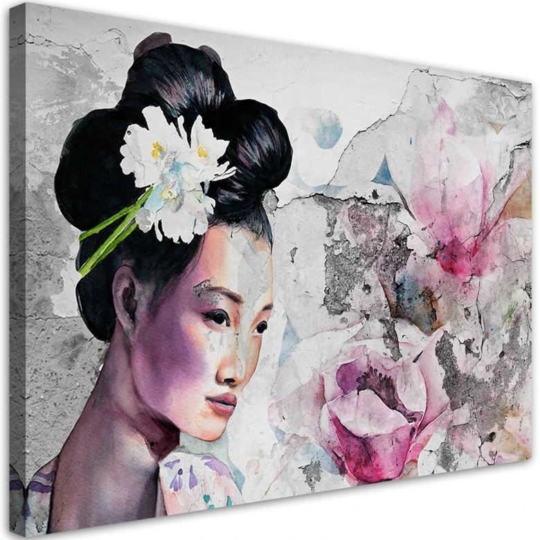 Leinwandbild, Geisha Porträt Japan 
