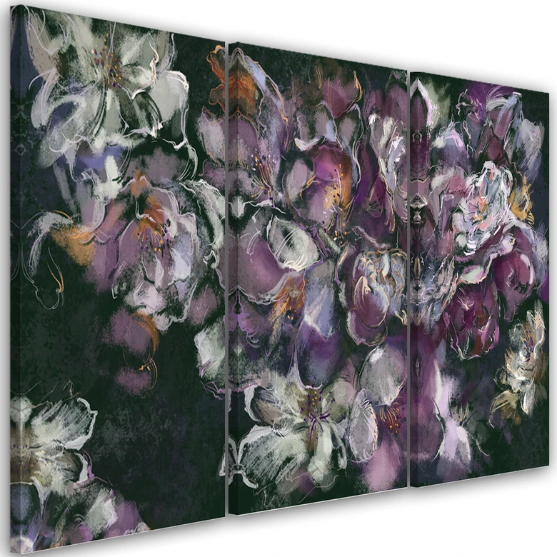 Leinwandbild 3 teilig, Iris Blume 