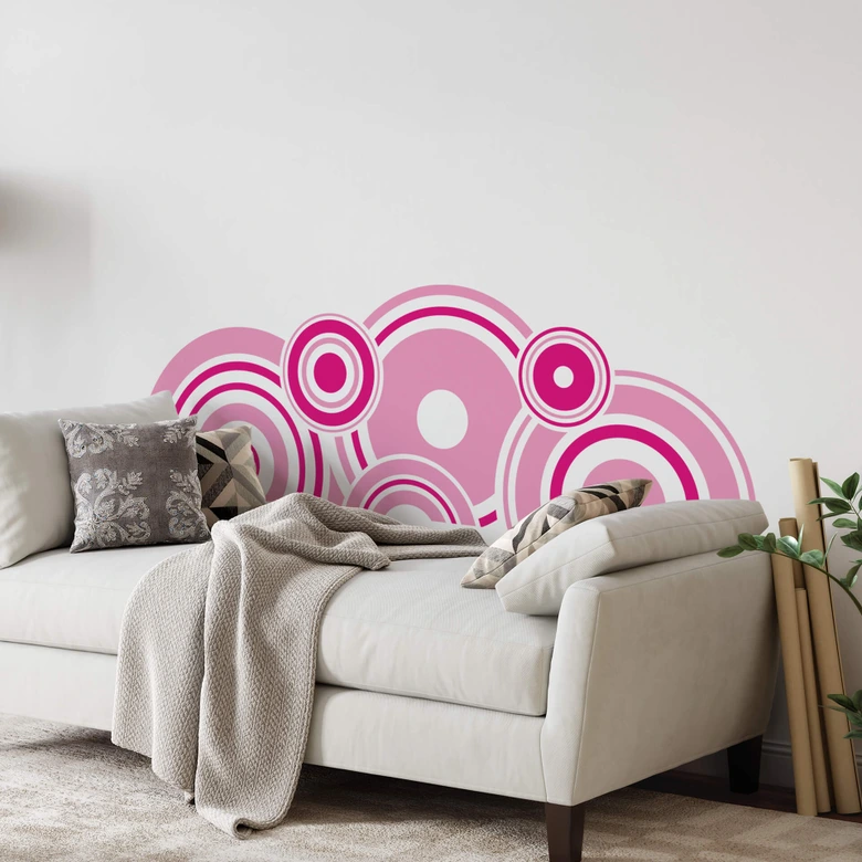Muursticker Retro Boog Roze 