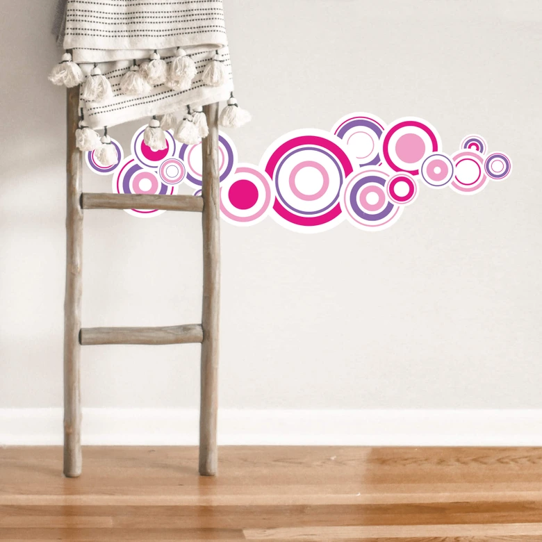 Wandtattoo Retro Bubbles pink 