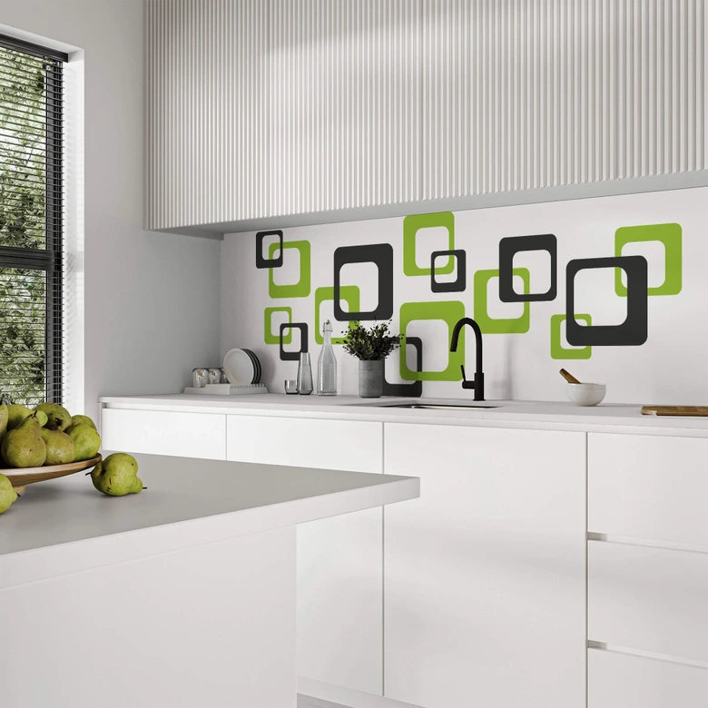Retro Cubes Green Wall sticker 