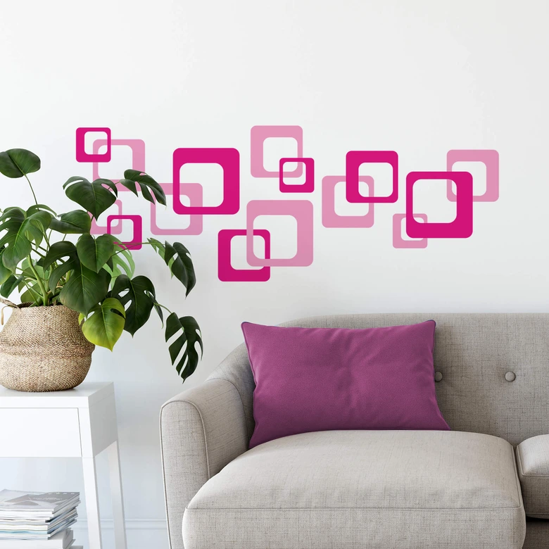 Wandtattoo Retro Cubes pink 
