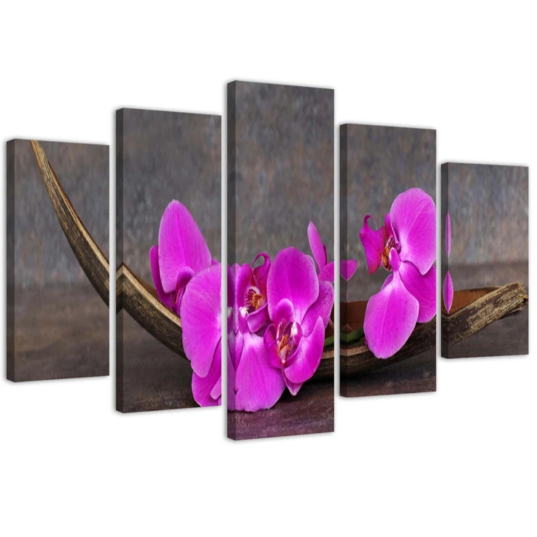 Leinwandbild 5 teilig, Orchidee Blume Zen Spa 