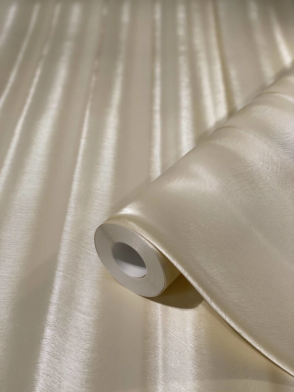 Vliestapete in Streifen mit Glanzeffekt beige Welle von Harald Glööckler 