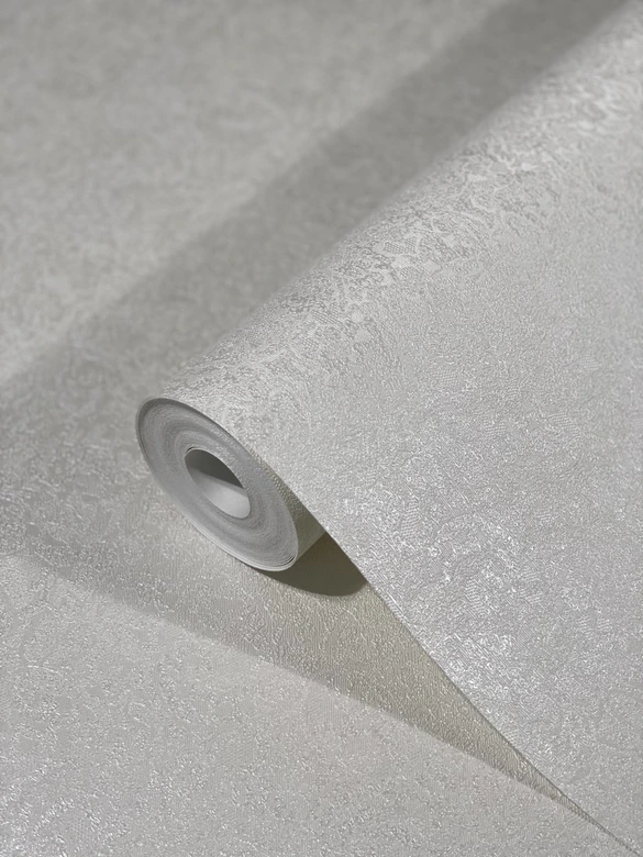 non-woven wallpaper with shiny small leaves beige floral by Harald Glööckler 