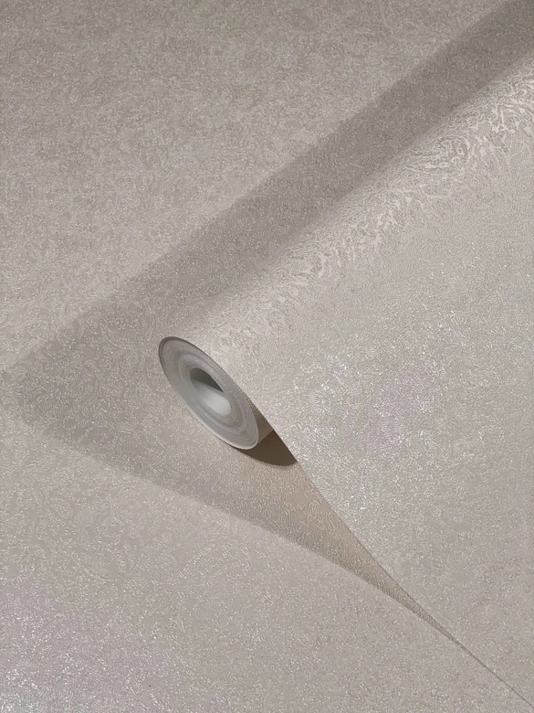 non-woven wallpaper with shiny small leaves beige floral by Harald Glööckler 