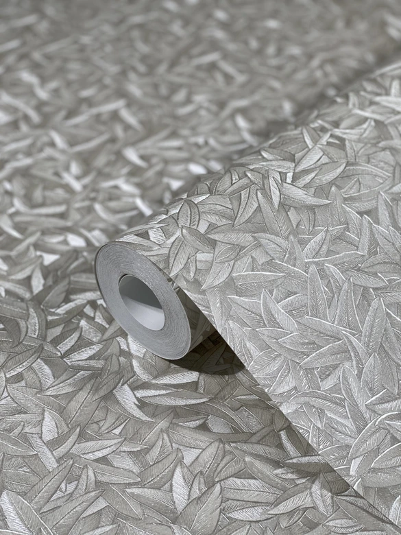 Non-woven wallpaper with shiny leaf motif pearl Floral by Harald Glööckler 