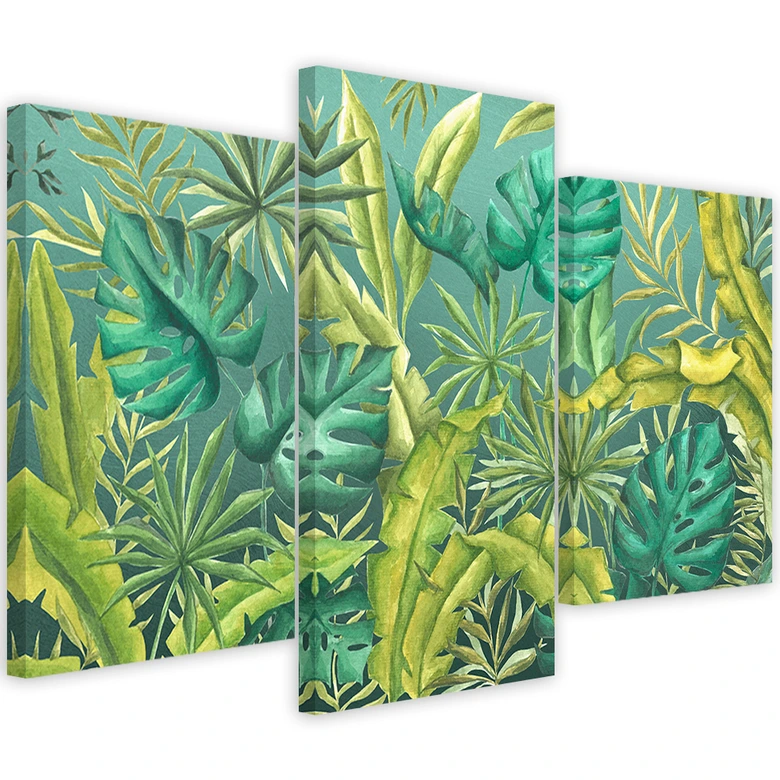 Leinwandbild 3 teilig, Monster's Blätter 