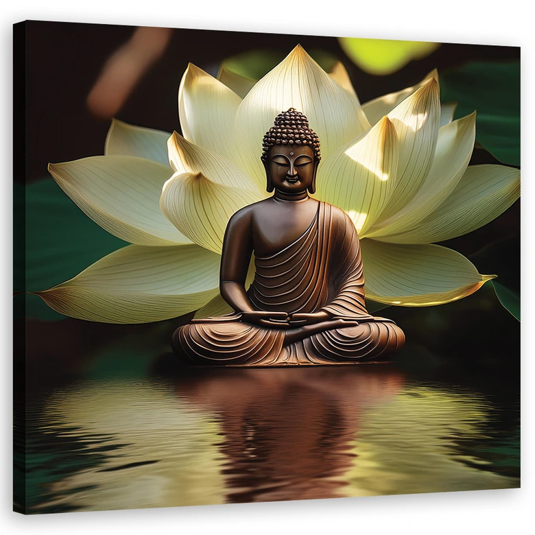 Leinwandbild Zen-Buddha Seerose 