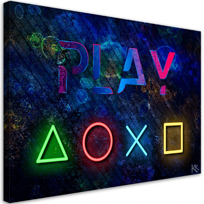 Leinwandbild, Für Gamers Spielkonsole Inschrift 