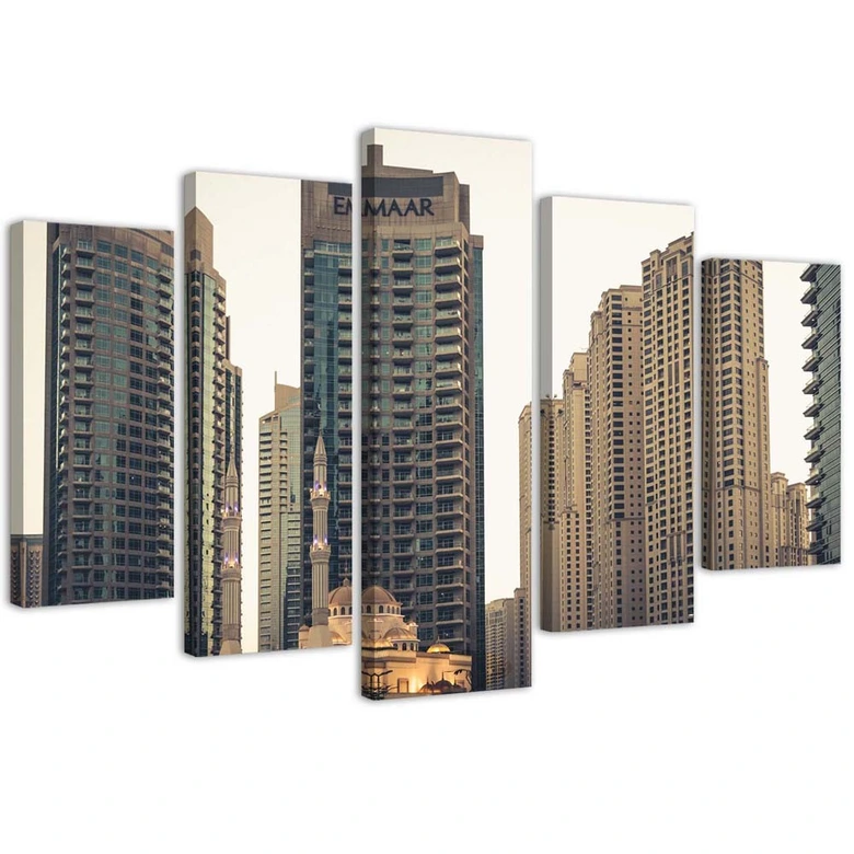 Wandbild 5-teilig, Dubai Architektur Stadt 
