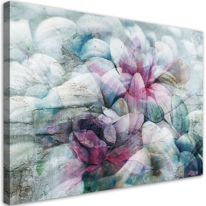 Leinwandbild, Bunte Aquarell Blätter 