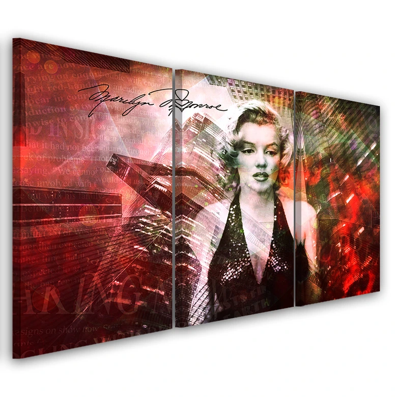 3-delige canvasprint, Marilyn Monroe 