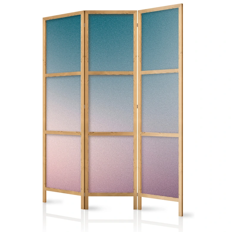 Japanischer Paravent, Raumteiler freistehend, Trennwand - Nostalgic Gradient: Muted Colors 