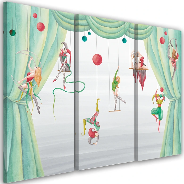 Leinwandbild 3 teilig, Zirkusakrobat 