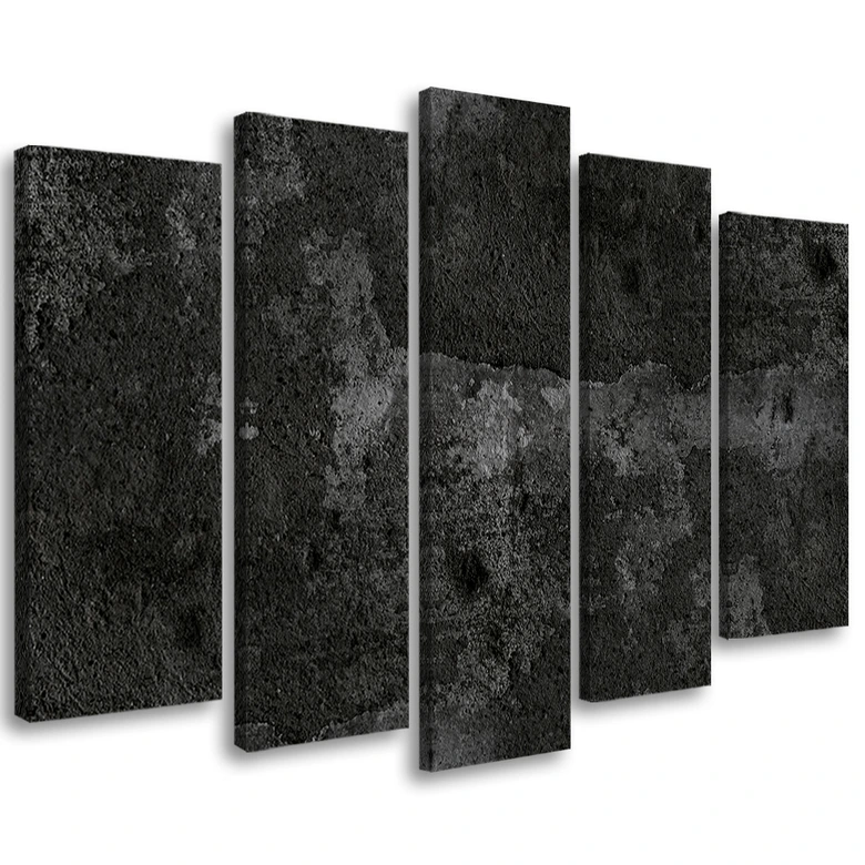 Leinwandbild 5 teilig, Alte Betonwand 