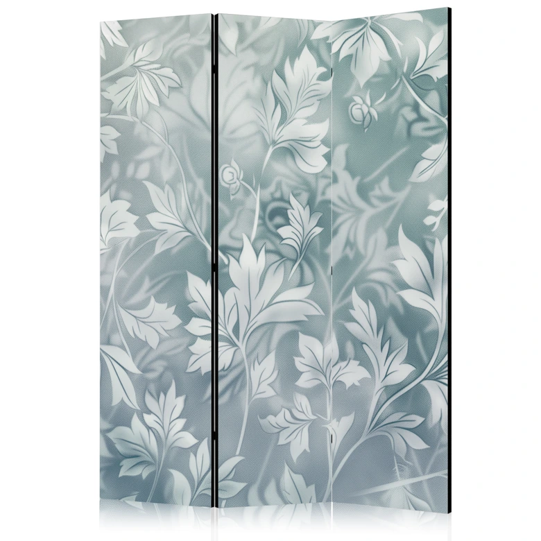 Paravent, Raumteiler freistehend, Trennwand - Ornaments in Rubbed Faded Turquoise: Floral Pattern 