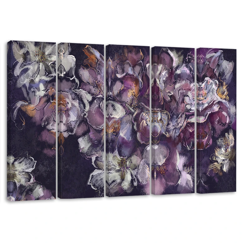 Leinwandbild 5 teilig, Iris Blume 