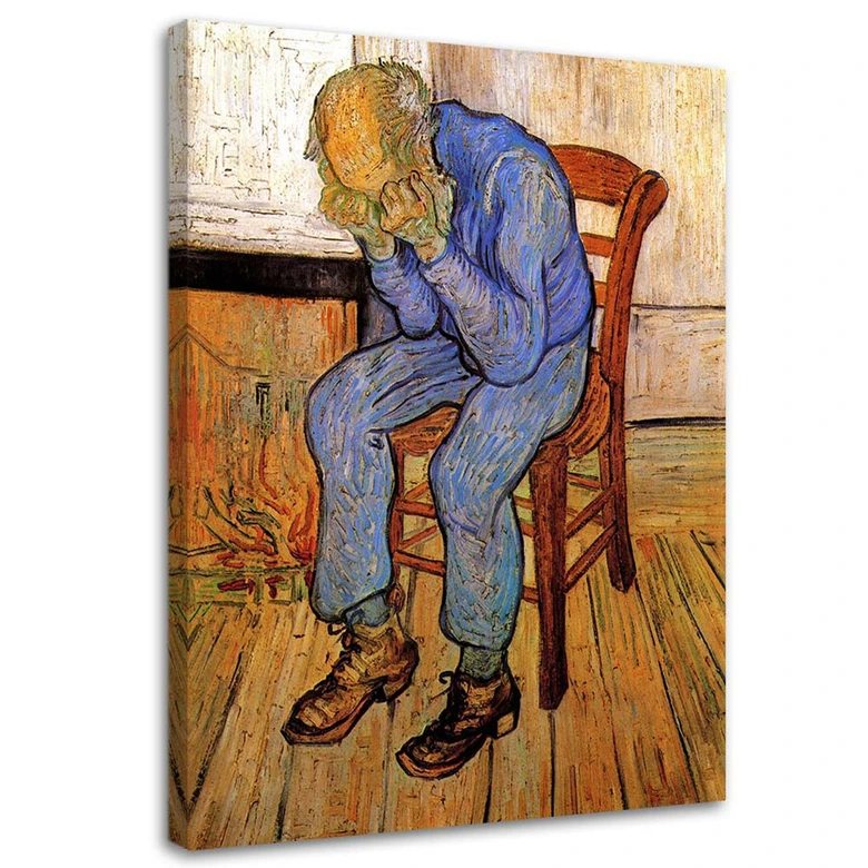 Leinwandbild, Alter Mann in Traurigkeit - V. van Gogh Reproduktion 