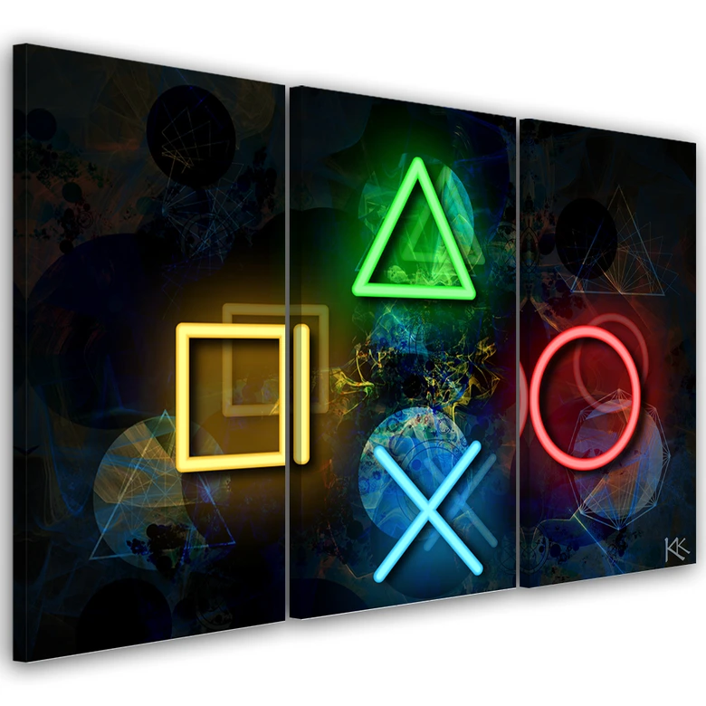 Leinwandbild 3 teilig, Tasten für den Controller 
