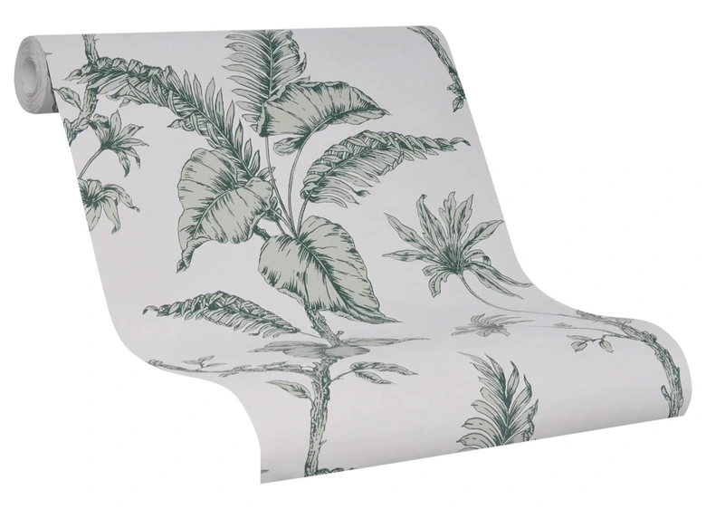Vliestapete Floral Natur in Greige  