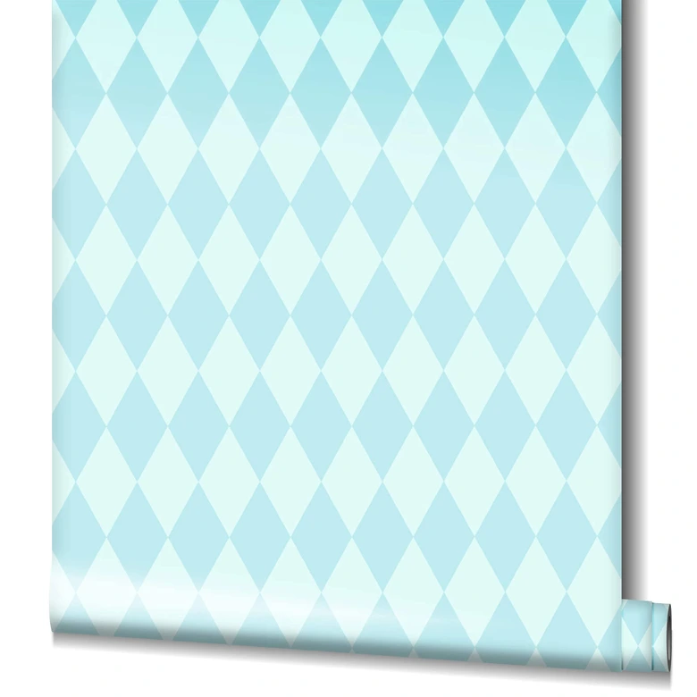 Vliestapete Rauten Grafisch Modern in Blau für Schlafzimmer 