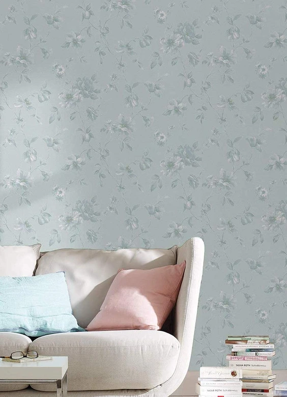 Vliestapete Blumen Floral Klassisch, Natur in Weiß  