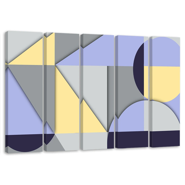 Leinwandbild 5 teilig, Geometrische Abstraktionsformen 