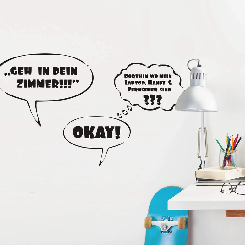 Wandtattoo Geh in dein Zimmer 
