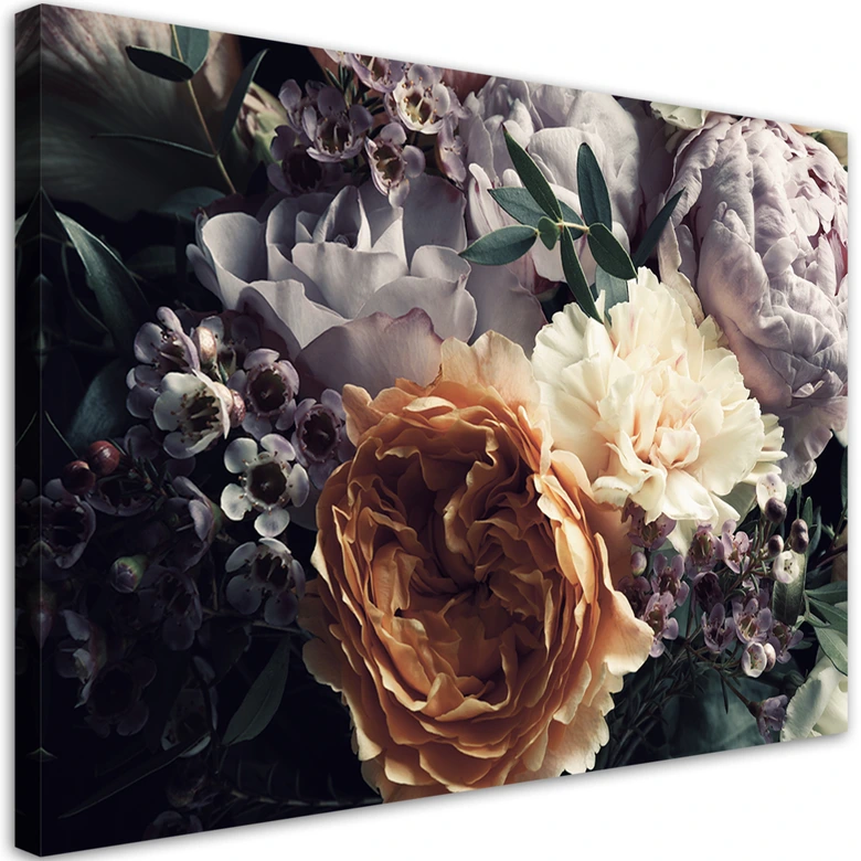 Leinwandbild, Pastell Peony Bouquet Blumen 