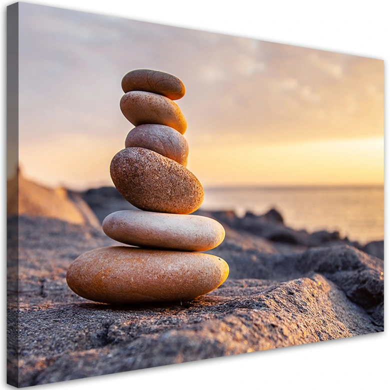 Leinwandbild, Steine Zen Strand Meer 