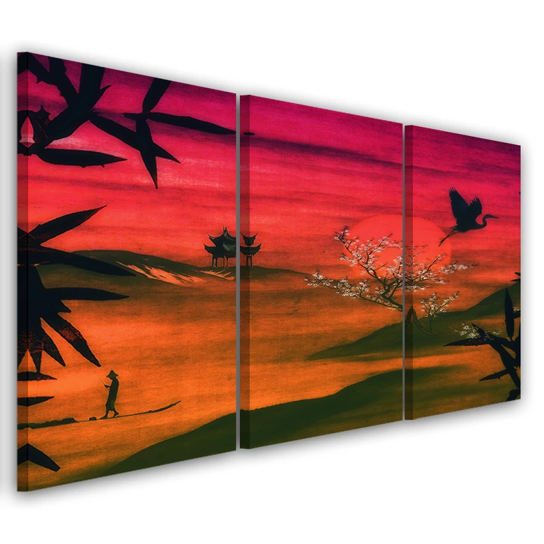 Leinwandbild 3-teilig, Japan Landschaft 